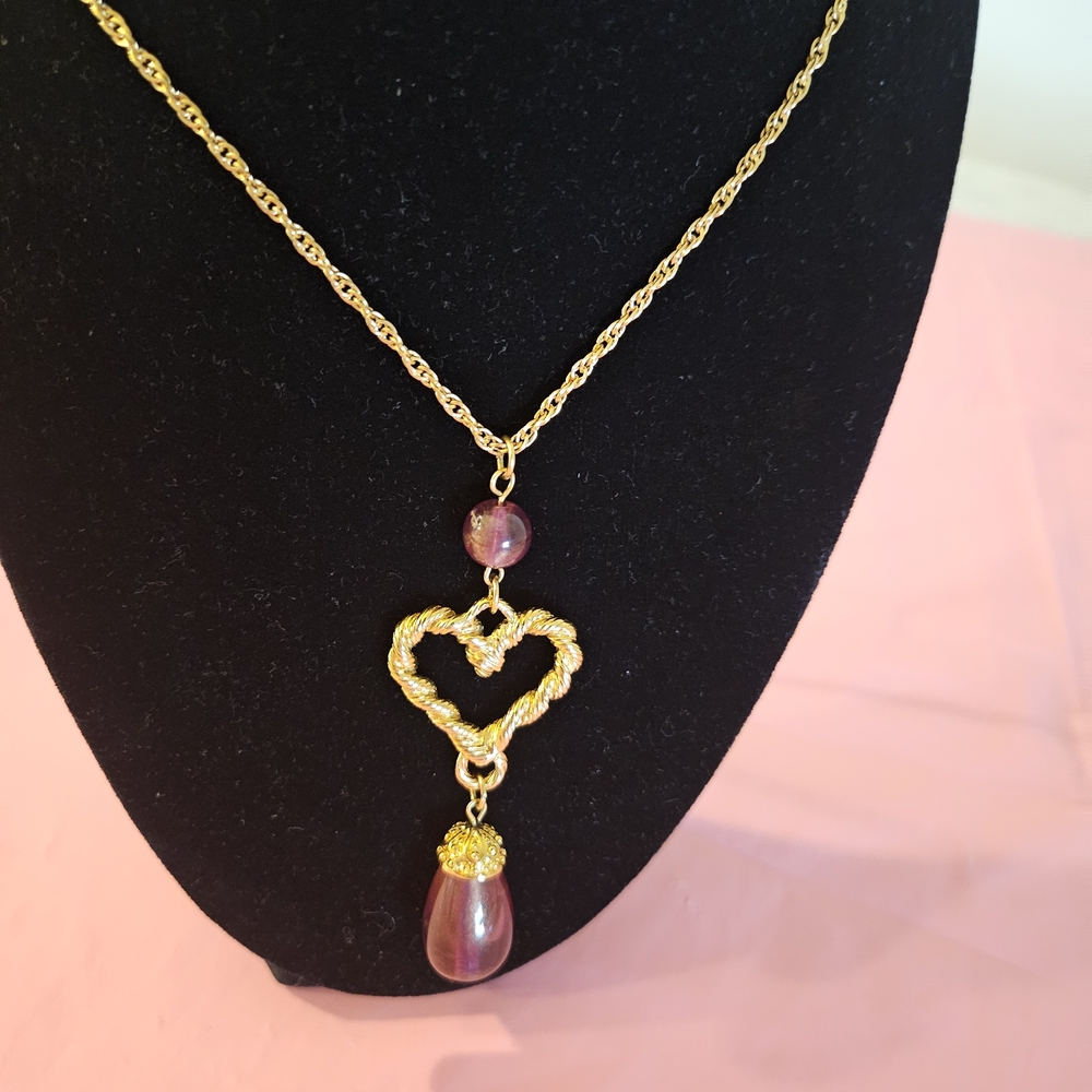 AVON Heart Tear Drop Necklace